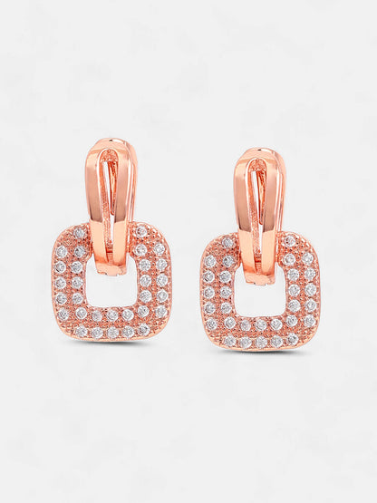 The Charm Huggie Hoop Earrings - Rose Gold-SOHIER6162