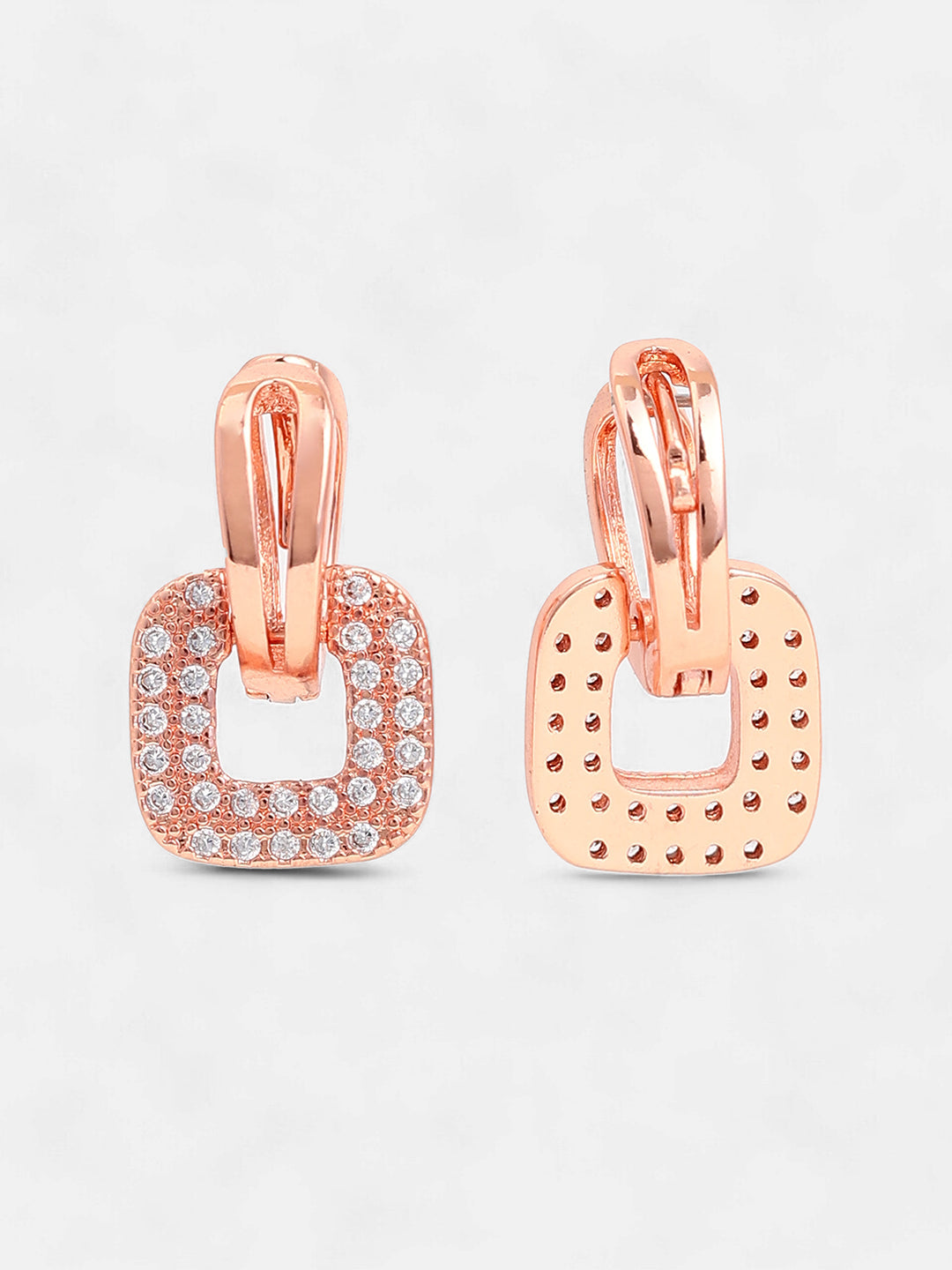 The Charm Huggie Hoop Earrings - Rose Gold-SOHIER6162