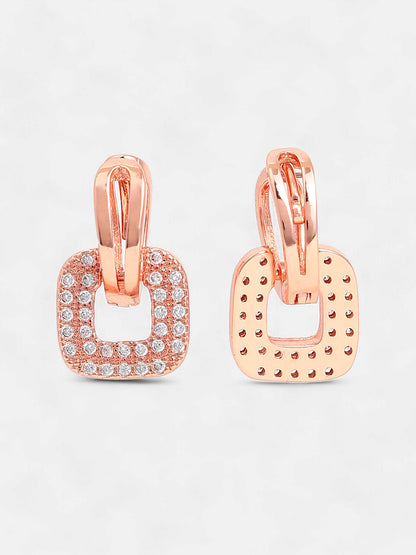 The Charm Huggie Hoop Earrings - Rose Gold-SOHIER6162