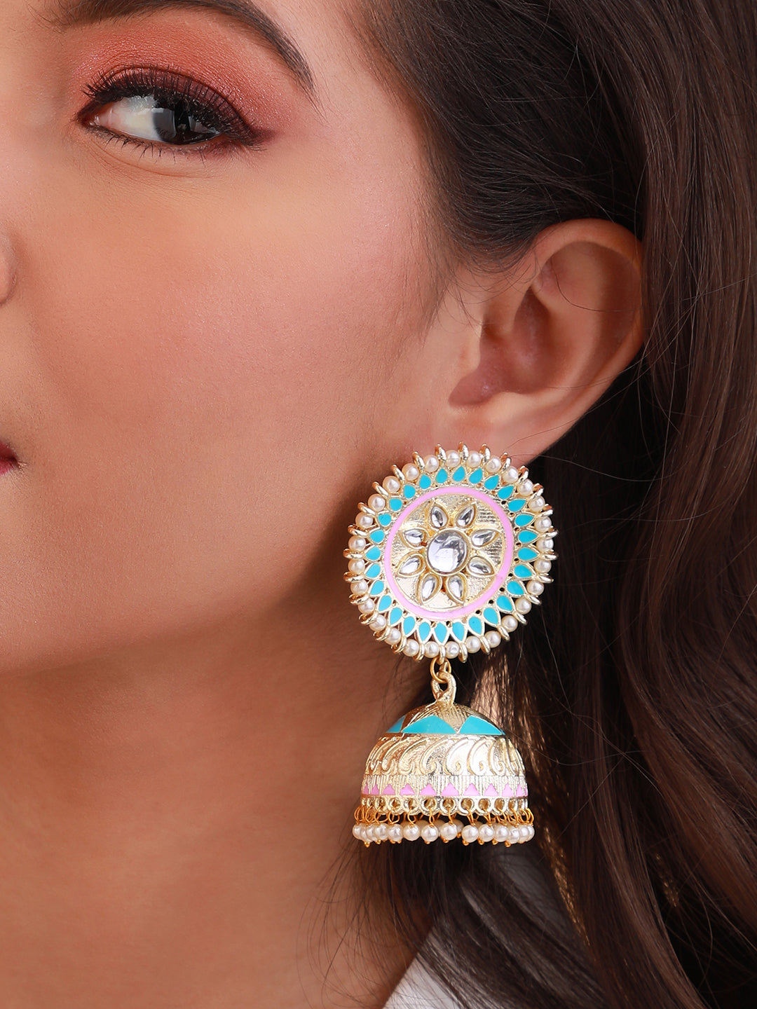 The Gul Drop Earrings - Sky Blue-SOHIER6163