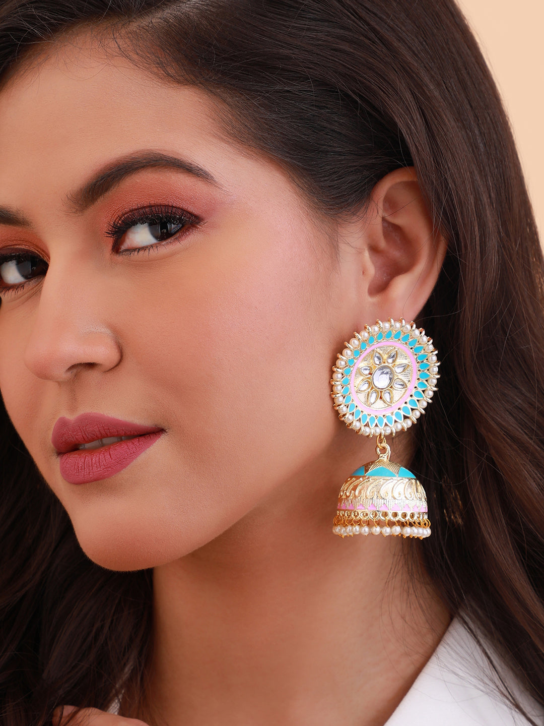The Gul Drop Earrings - Sky Blue-SOHIER6163
