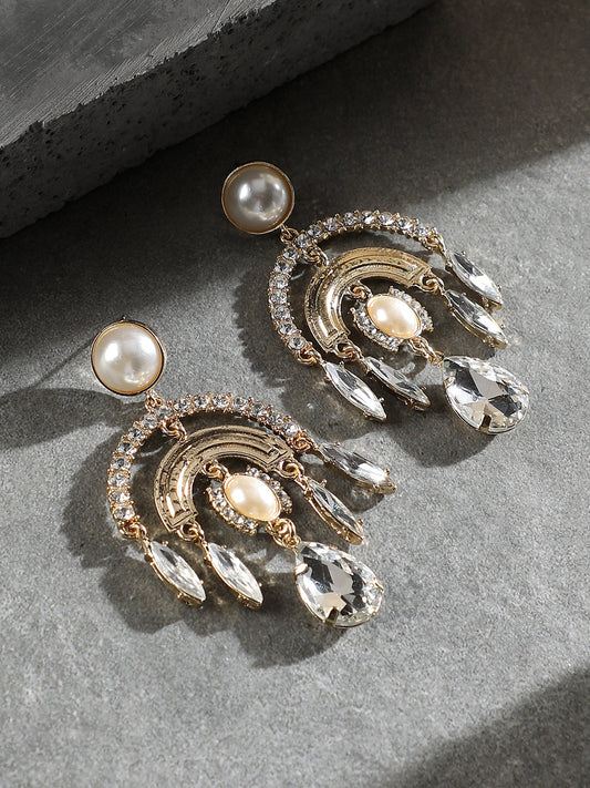 The Lustre Drop Earrings - Crystal Silver-SOHIER6164