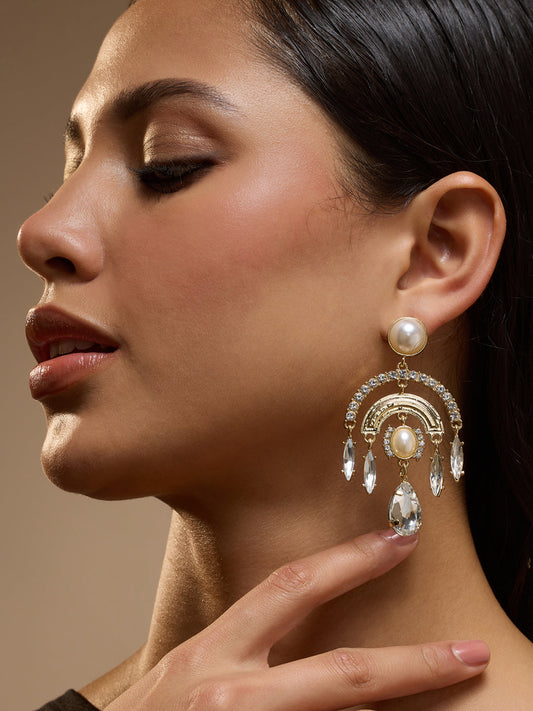 The Lustre Drop Earrings - Crystal Silver-SOHIER6164
