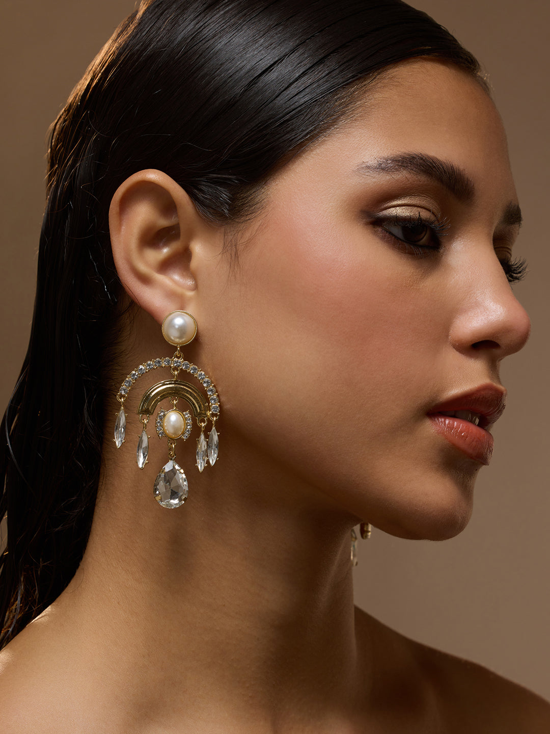 The Lustre Drop Earrings - Crystal Silver-SOHIER6164