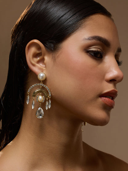 The Lustre Drop Earrings - Crystal Silver-SOHIER6164