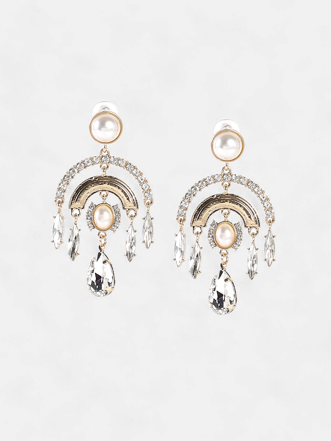 The Lustre Drop Earrings - Crystal Silver-SOHIER6164