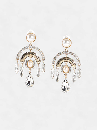 The Lustre Drop Earrings - Crystal Silver-SOHIER6164