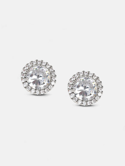 The Mamie Stud Earrings - Crystal Silver-SOHIER6165