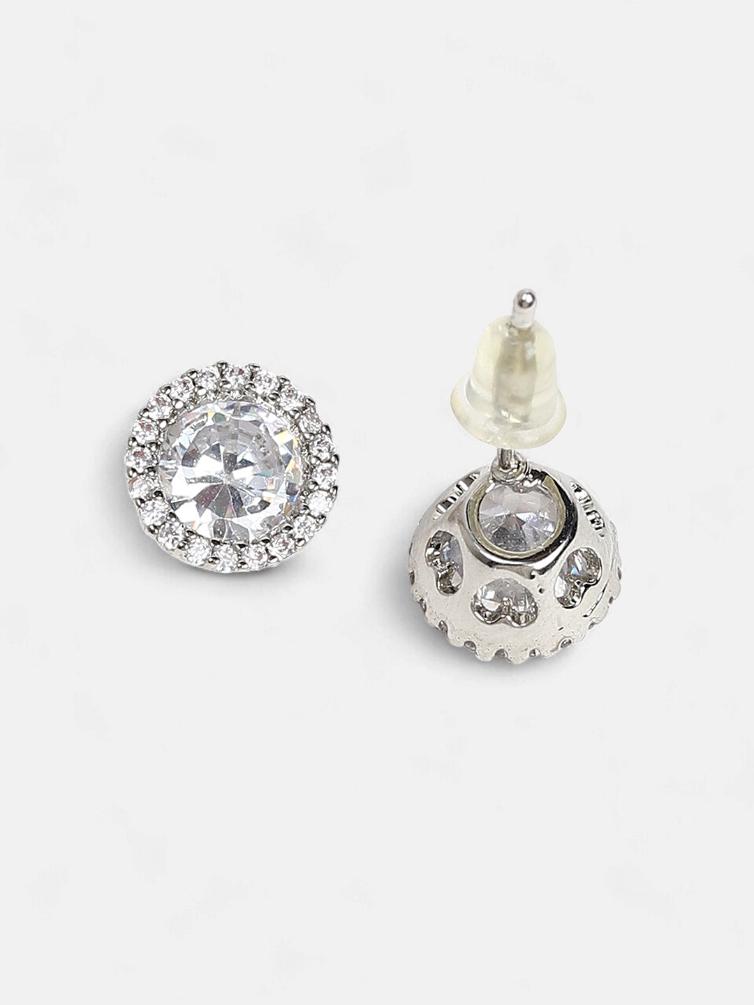 The Mamie Stud Earrings - Crystal Silver-SOHIER6165