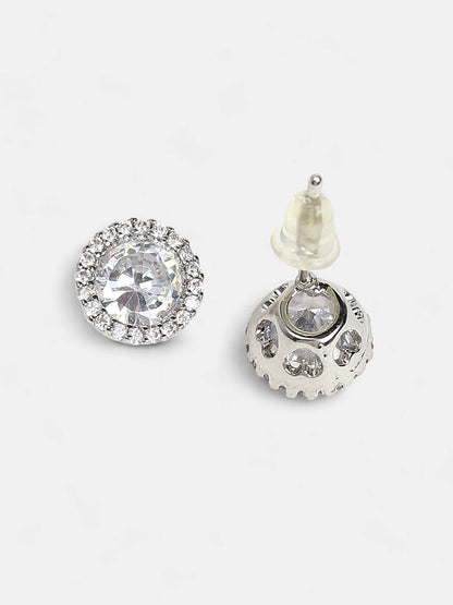 The Mamie Stud Earrings - Crystal Silver-SOHIER6165