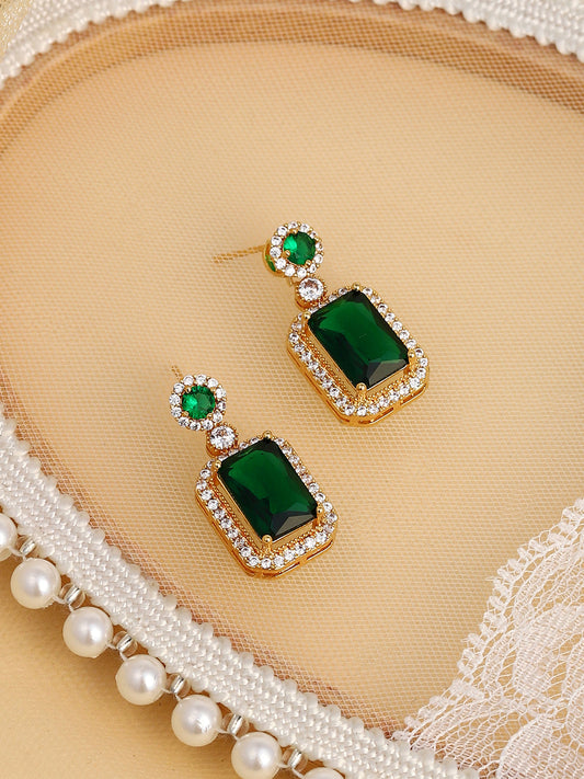 The Brigette Drop Earrings - Emerald Green-SOHIER6166