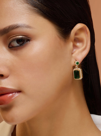 The Brigette Drop Earrings - Emerald Green-SOHIER6166