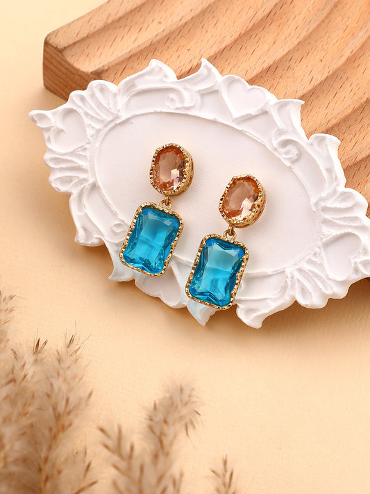 The Éléanor Drop Earrings - Azure Blue-SOHIER6170