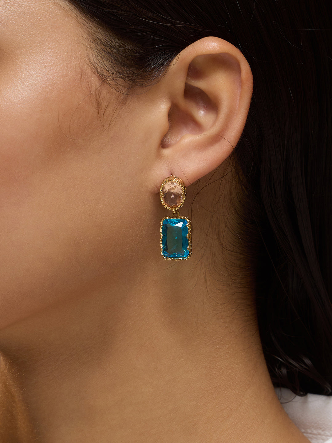 The Éléanor Drop Earrings - Azure Blue-SOHIER6170