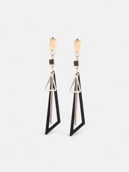 The Géométrique Drop Earrings - Onyx Black-SOHIER6171