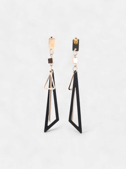 The Géométrique Drop Earrings - Onyx Black-SOHIER6171