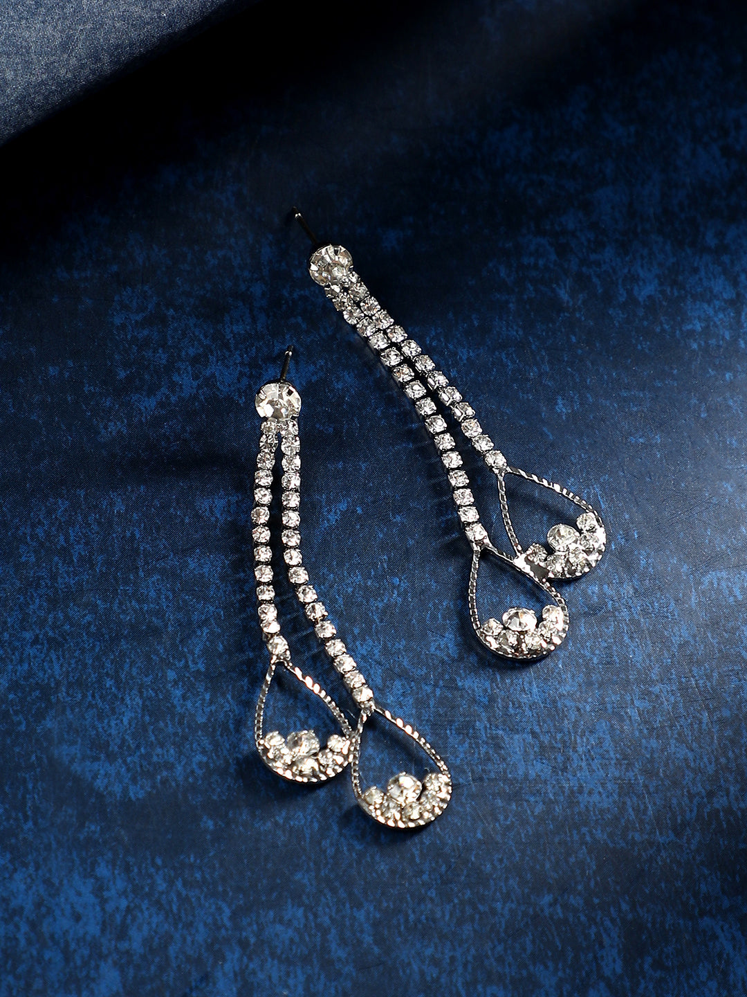 The Eloise Drop Earrings - Crystal Silver-SOHIER6175