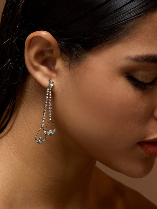 The Eloise Drop Earrings - Crystal Silver-SOHIER6175