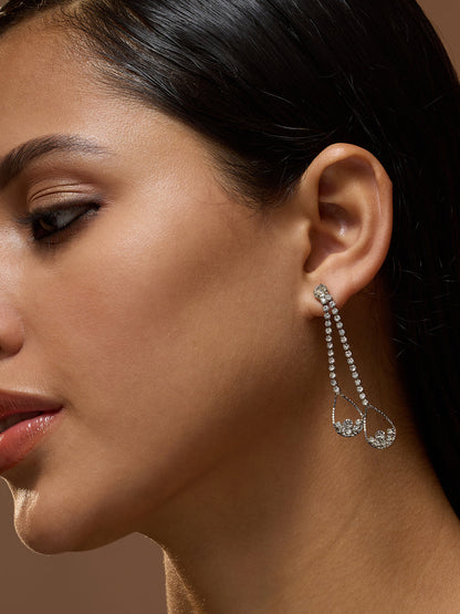 The Eloise Drop Earrings - Crystal Silver-SOHIER6175