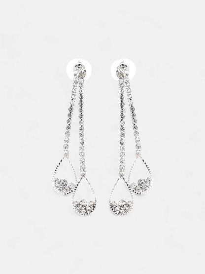 The Eloise Drop Earrings - Crystal Silver-SOHIER6175