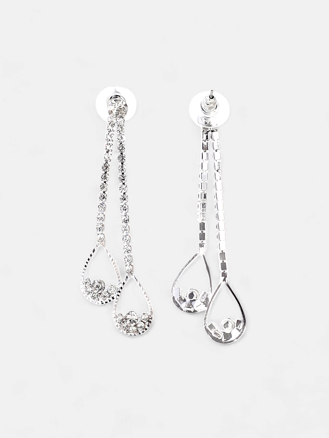 The Eloise Drop Earrings - Crystal Silver-SOHIER6175