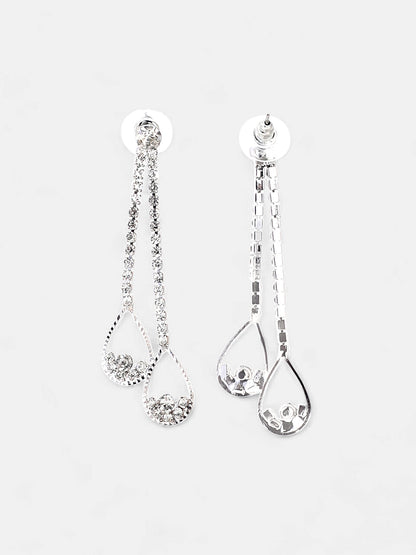 The Eloise Drop Earrings - Crystal Silver-SOHIER6175