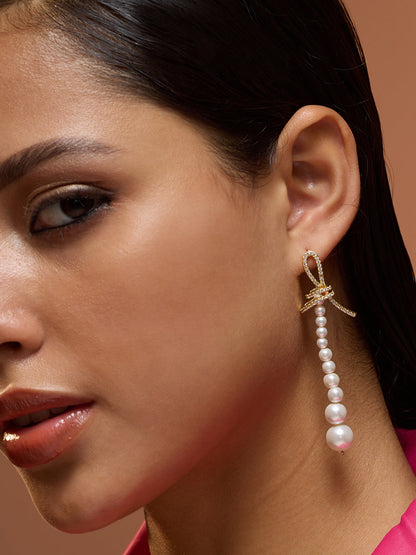 The Lucie Drop Earrings - Pearl White-SOHIER6176