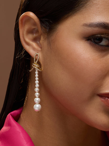 The Lucie Drop Earrings - Pearl White-SOHIER6176