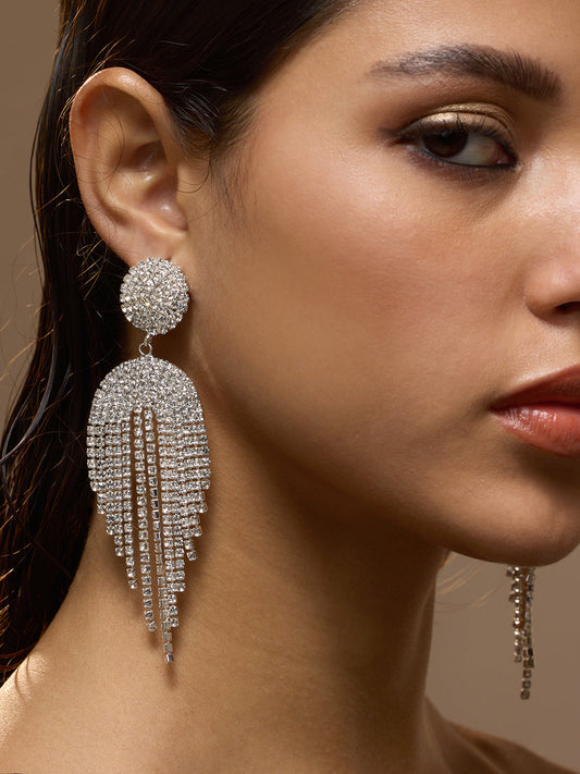 The Adeline Drop Earrings - Crystal Silver-SOHIER6177