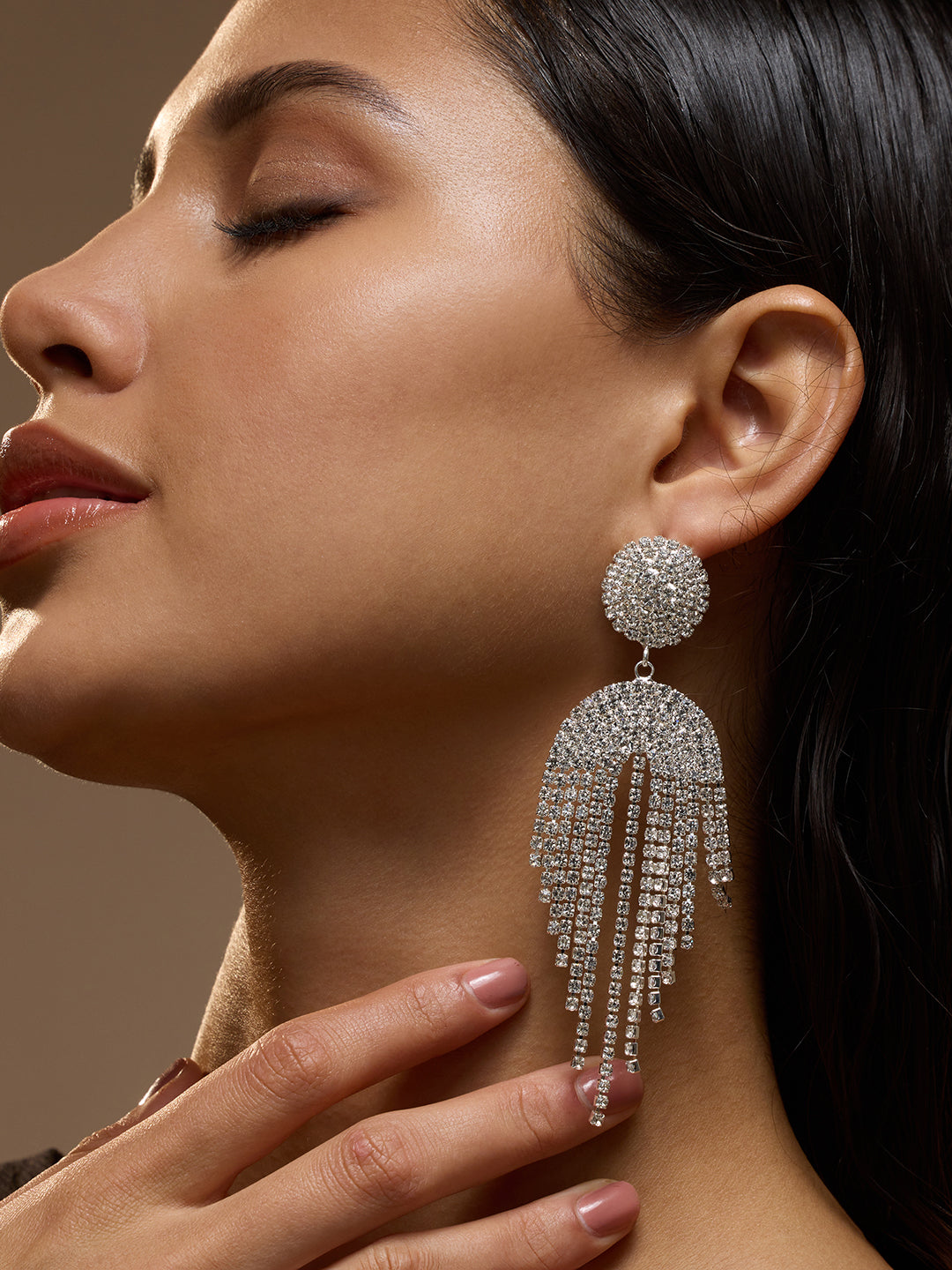 The Adeline Drop Earrings - Crystal Silver-SOHIER6177