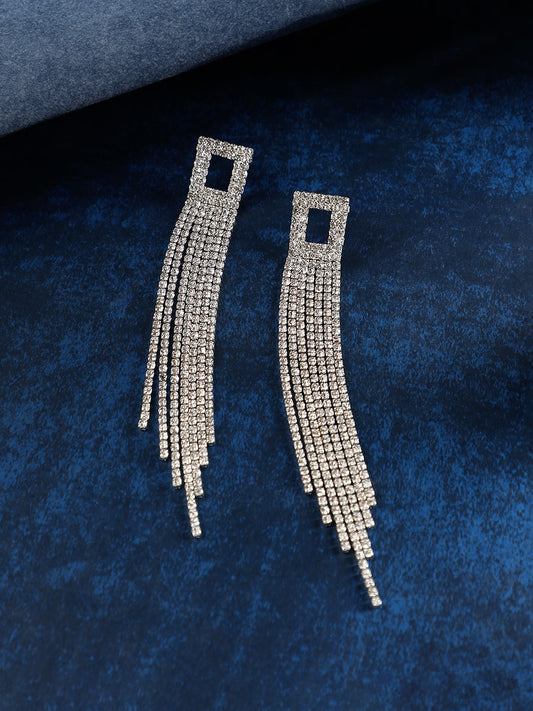 The Camille Drop Earrings - Crystal Silver-SOHIER6178