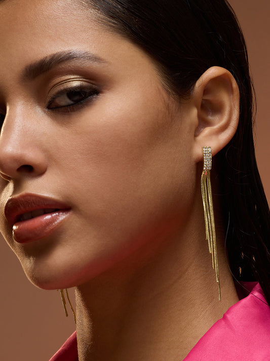 The Aurélie Drop Earrings - Crystal Silver-SOHIER6179