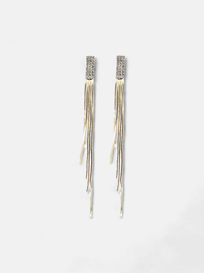 The Aurélie Drop Earrings - Crystal Silver-SOHIER6179