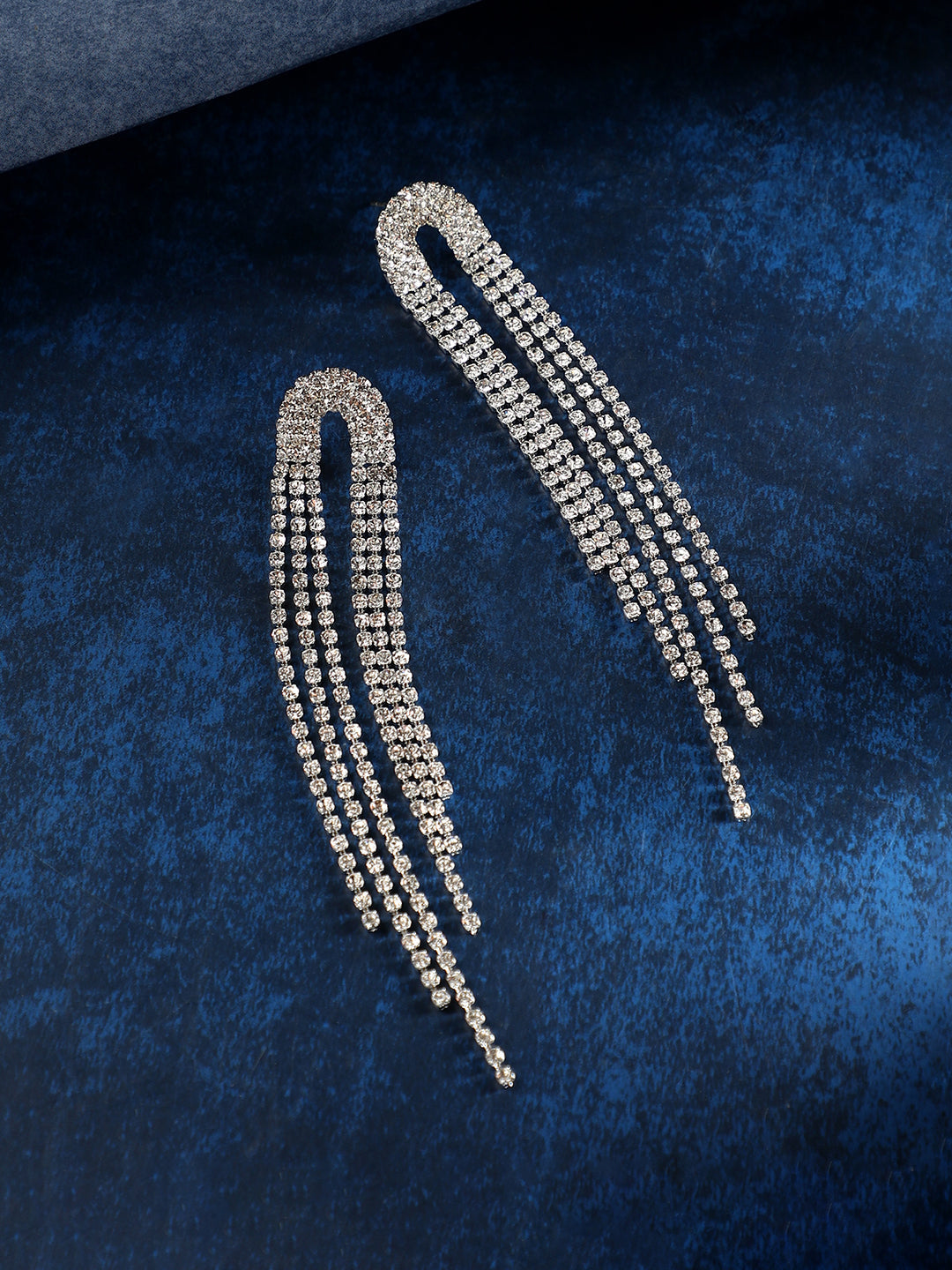 The Cristallo Drop Earrings - Crystal Silver-SOHIER6180