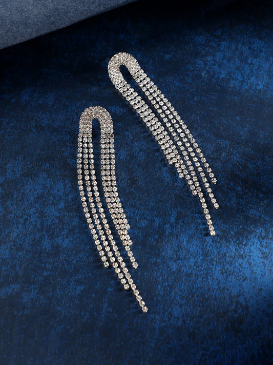 The Cristallo Drop Earrings - Crystal Silver-SOHIER6180