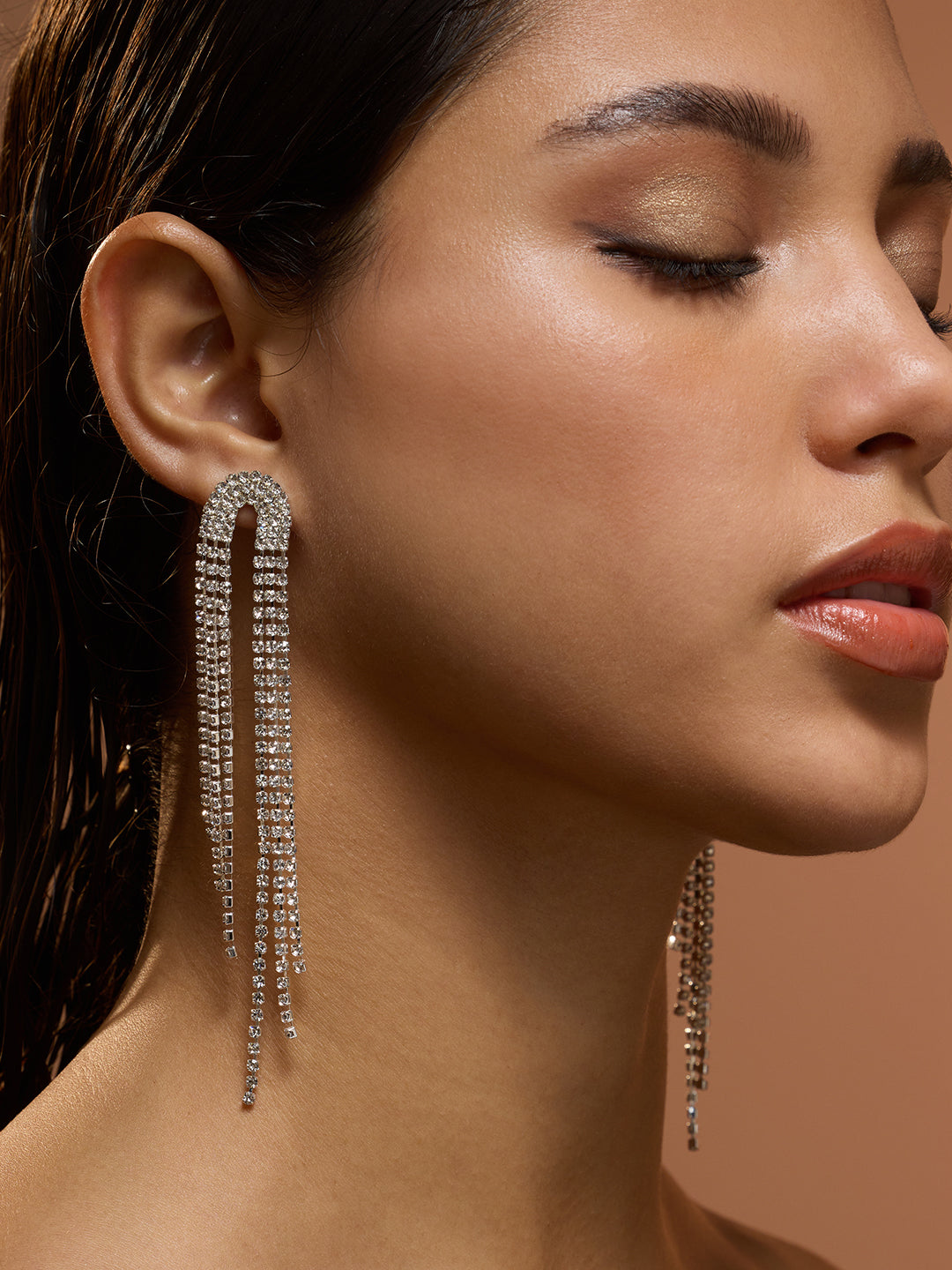 The Cristallo Drop Earrings - Crystal Silver-SOHIER6180
