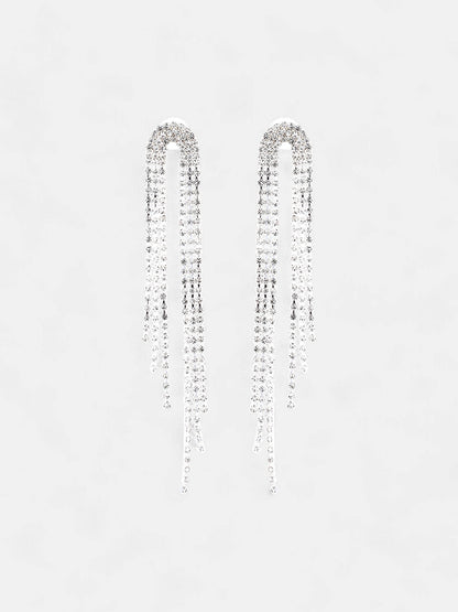 The Cristallo Drop Earrings - Crystal Silver-SOHIER6180
