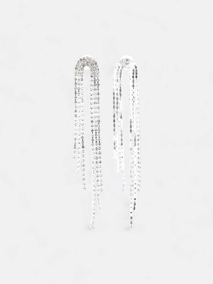 The Cristallo Drop Earrings - Crystal Silver-SOHIER6180