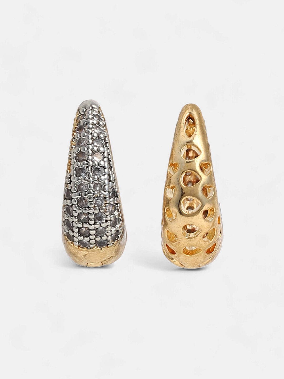 The Bijou Huggie Hoop Earrings - Crystal Silver-SOHIER6181