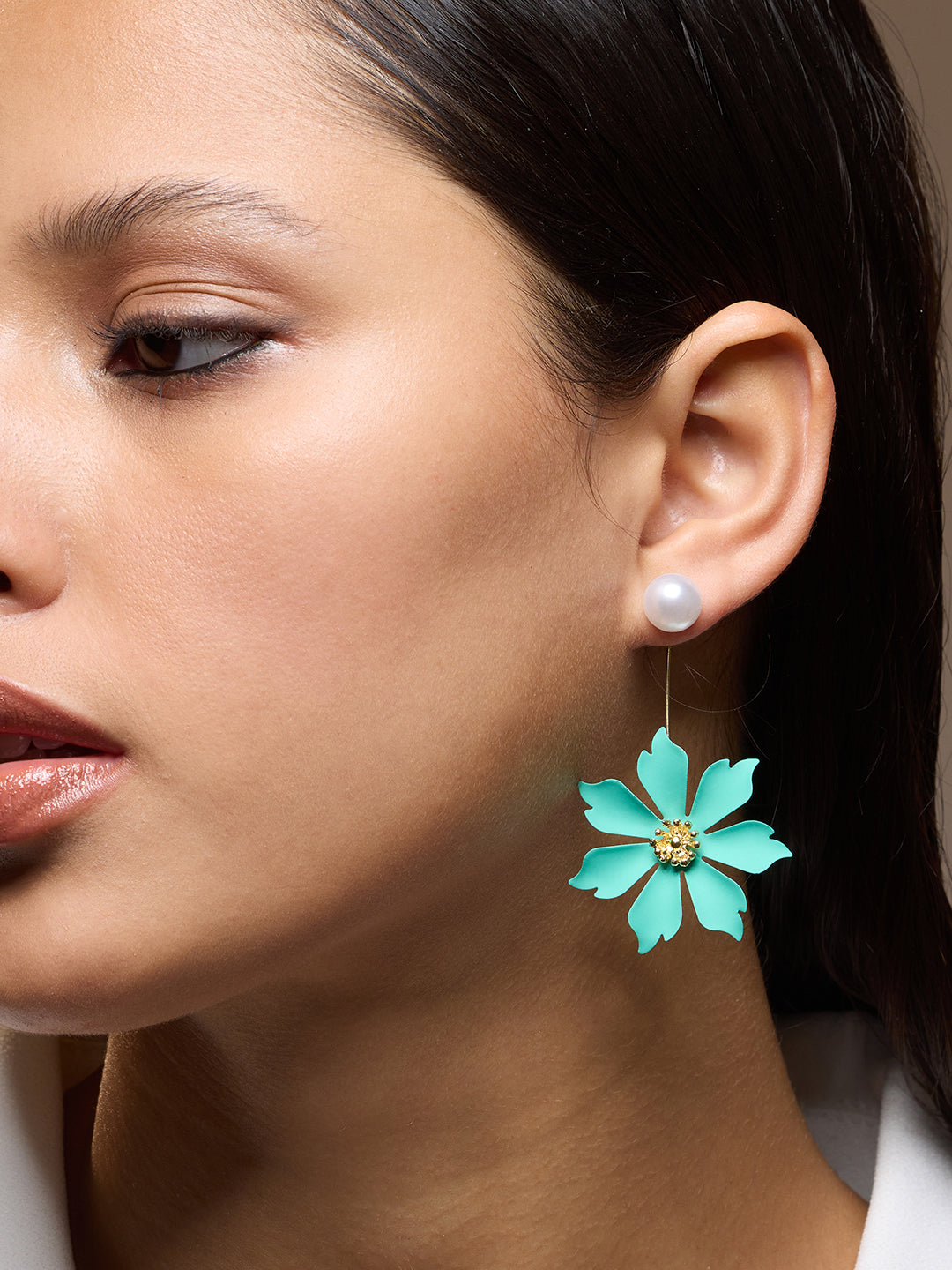 The Fiore Drop Earrings - Sea Green-SOHIER6183