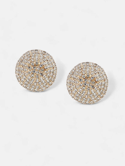 The Medium Crystalized Stud Earrings - Crystal Silver-SOHIER6225