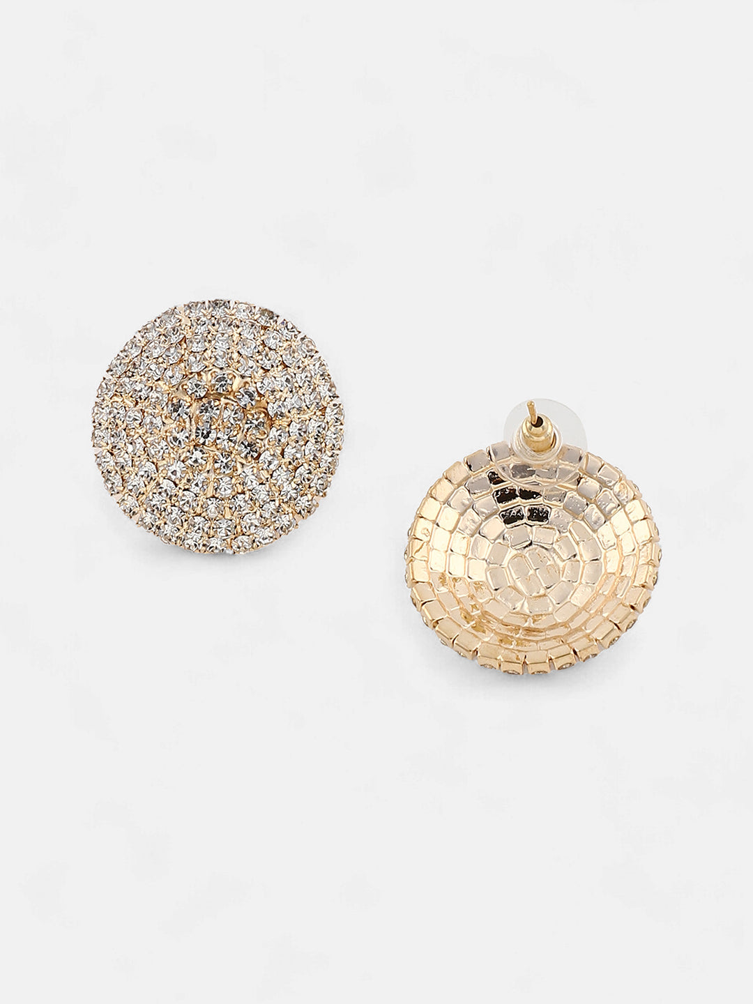 The Medium Crystalized Stud Earrings - Crystal Silver-SOHIER6225