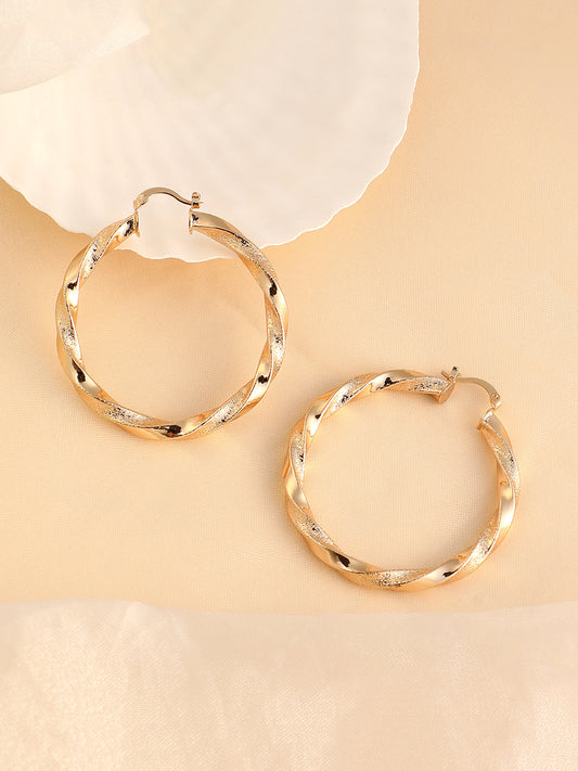 The Medium Twist Hoop Earrings - California Gold-SOHIER6226