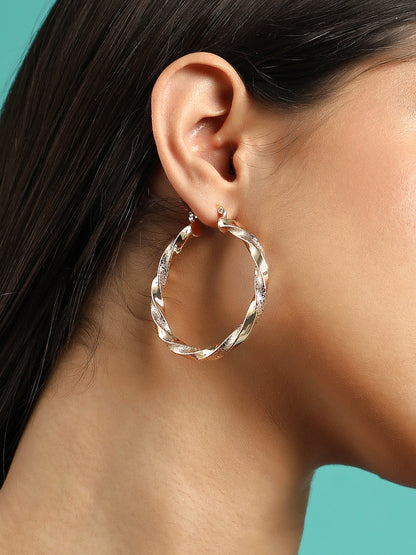 The Medium Twist Hoop Earrings - California Gold-SOHIER6226