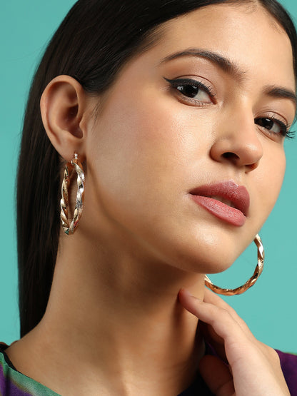 The Medium Twist Hoop Earrings - California Gold-SOHIER6226