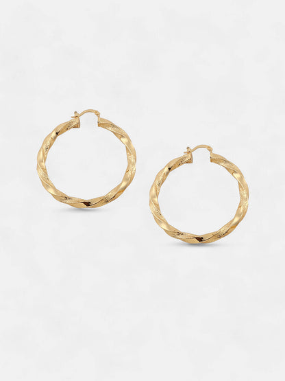 The Medium Twist Hoop Earrings - California Gold-SOHIER6226