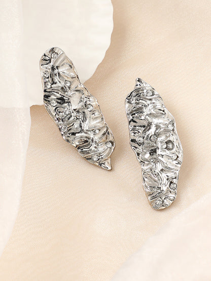 The Foglia Drop Earrings - Metallic Silver-SOHIER6230
