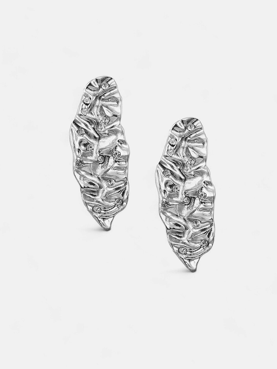The Foglia Drop Earrings - Metallic Silver-SOHIER6230