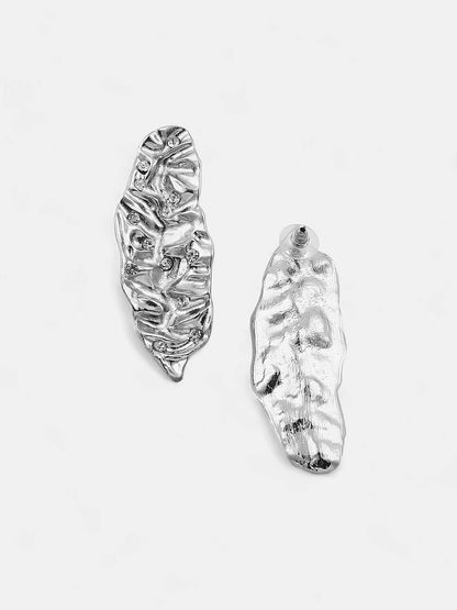 The Foglia Drop Earrings - Metallic Silver-SOHIER6230