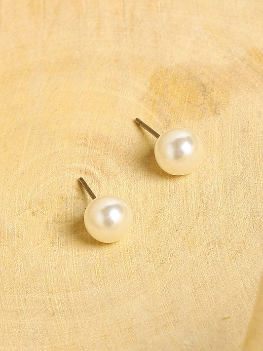 The Jackie Stud Earrings - Pearl White-SOHIER6251